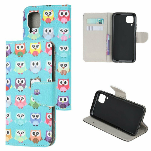 

Чехол-книжка Deexe Color Wallet для Huawei P40 Lite - Multiple Cute Owls