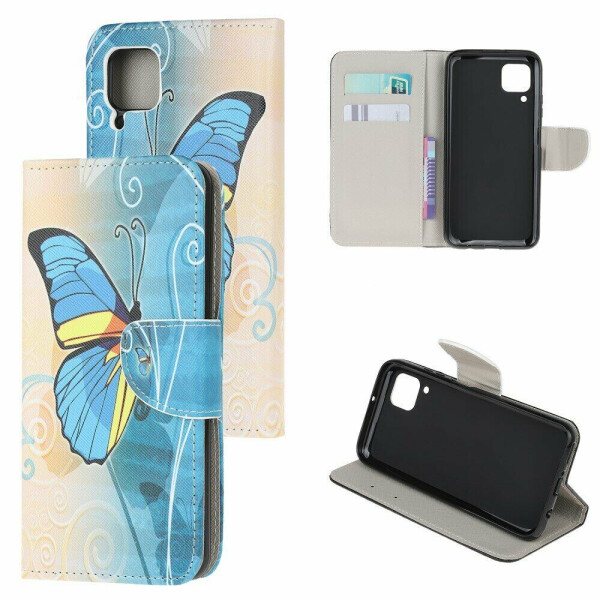 

Чехол-книжка Deexe Color Wallet для Huawei P40 Lite - Blue Butterflies