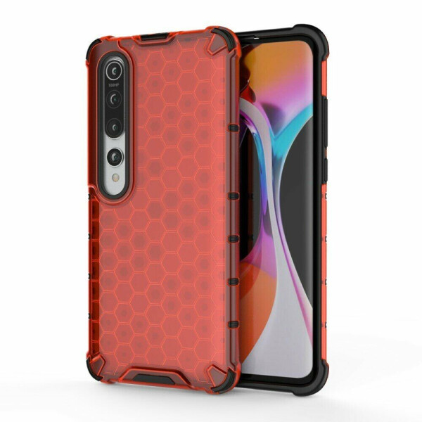 

Защитный чехол Deexe Honeycomb Series для Xiaomi Mi 10 - Red