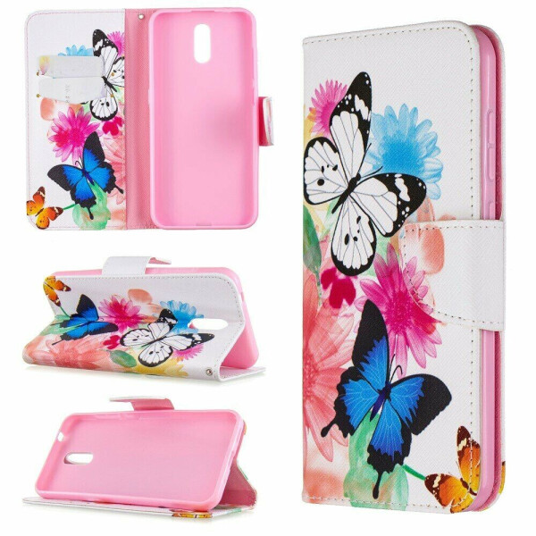 

Чехол-книжка Deexe Color Wallet для Nokia 2.3 - Butterflies and Flowers
