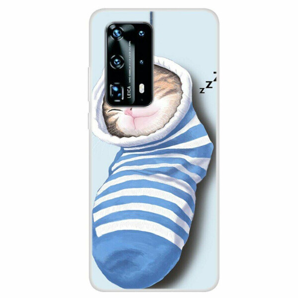 

Силиконовый (TPU) чехол Deexe Life Style для Huawei P40 - Cat