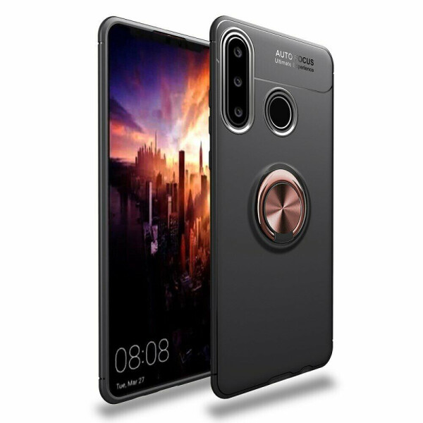 

Защитный чехол UniCase Magnetic Ring для Huawei P40 Lite E - Black / Rose Gold