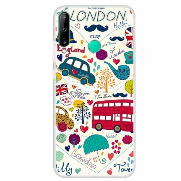 

Силиконовый (TPU) чехол Deexe Life Style для Huawei P40 Lite E - Red Bus