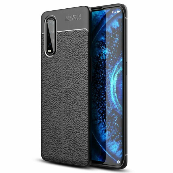 

Защитный чехол Deexe Leather Cover для OPPO Find X2 - Black