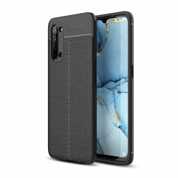 

Защитный чехол Deexe Leather Cover для OPPO Reno 3 - Black