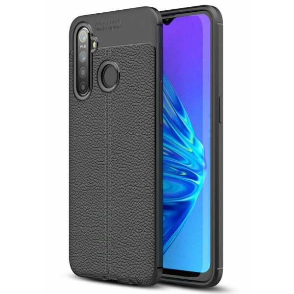 

Защитный чехол Deexe Leather Cover для Realme 5 - Black