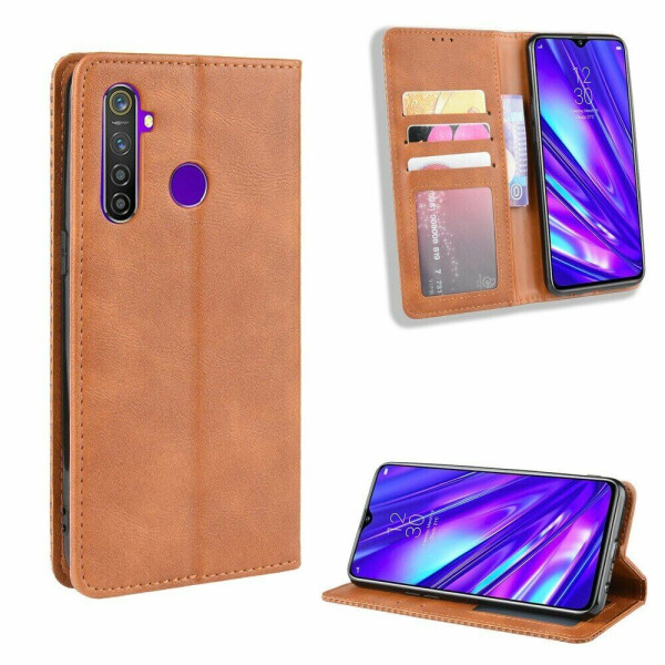 

Чехол Deexe Retro Style для Realme 5 - Brown