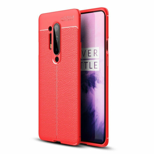 

Защитный чехол Deexe Leather Cover для OnePlus 8 Pro - Red
