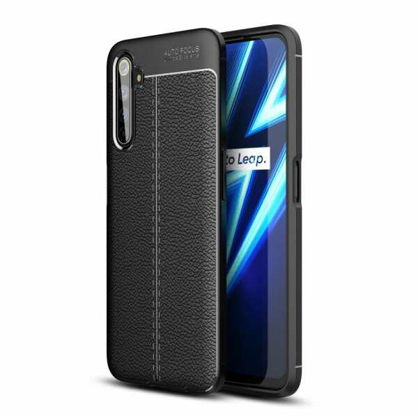 

Защитный чехол Deexe Leather Cover для Realme 6 Pro - Black