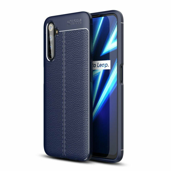

Защитный чехол Deexe Leather Cover для Realme 6 Pro - Blue