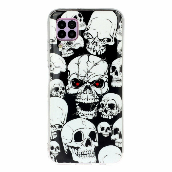 

Силиконовый (TPU) чехол Deexe LumiCase для Huawei P40 Lite - Skulls