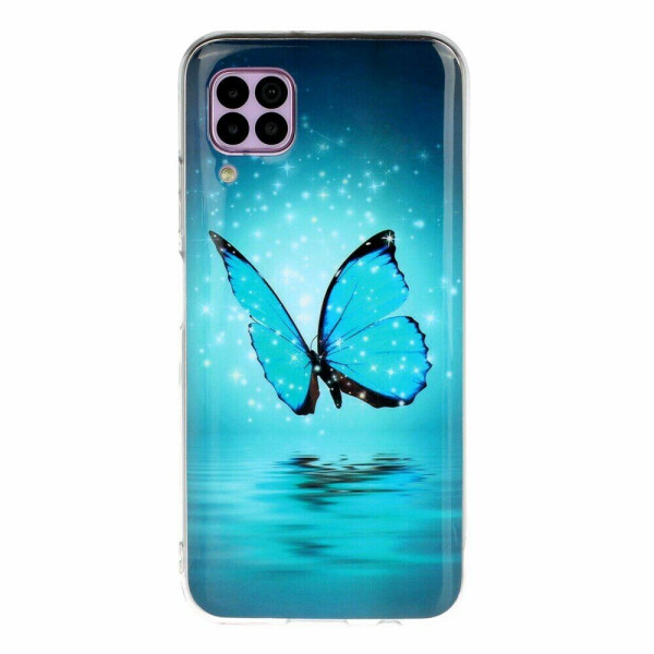 

Силиконовый (TPU) чехол Deexe LumiCase для Huawei P40 Lite - Blue Butterfly