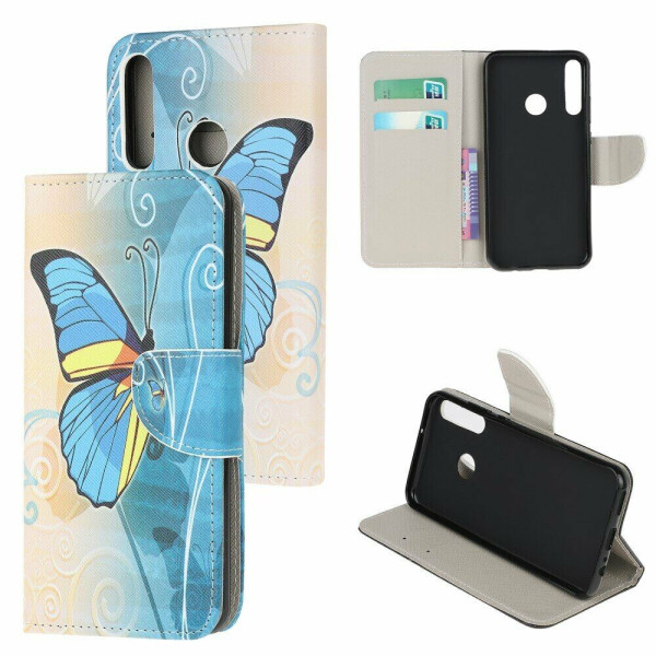 

Чехол-книжка Deexe Color Wallet для Huawei P40 Lite E - Blue Butterfly