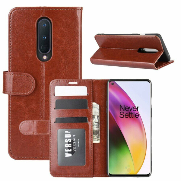 

Чехол-книжка Deexe Wallet Style для OnePlus 8 - Brown