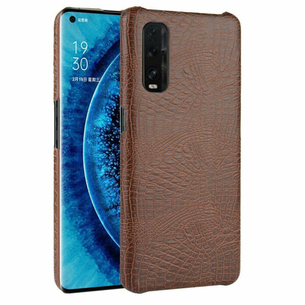 

Защитный чехол Deexe Croco Style для OPPO Find X2 - Brown