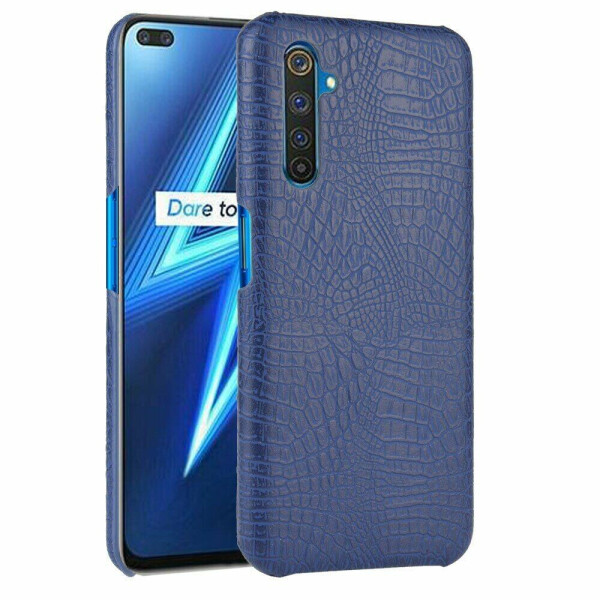 

Защитный чехол Deexe Croco Style для Realme 6 Pro - Dark Blue