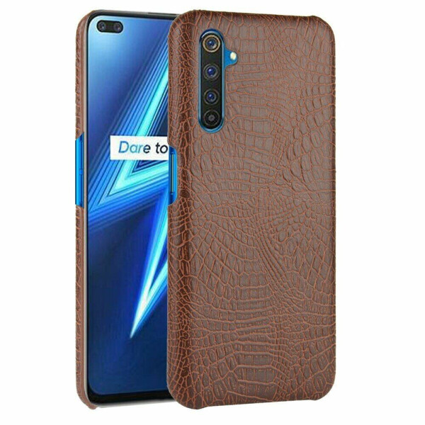 

Защитный чехол Deexe Croco Style для Realme 6 Pro - Brown