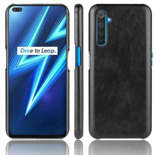 

Защитный чехол Deexe Leather Back Cover для Realme 6 Pro - Black