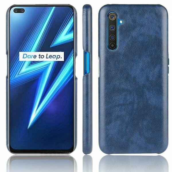 

Защитный чехол Deexe Leather Back Cover для Realme 6 Pro - Blue