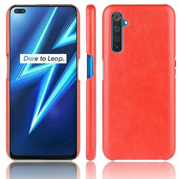 

Защитный чехол Deexe Leather Back Cover для Realme 6 Pro - Red