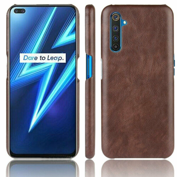 

Защитный чехол Deexe Leather Back Cover для Realme 6 Pro - Brown