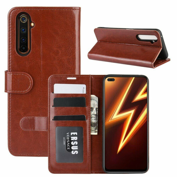 

Чехол-книжка Deexe Wallet Style для Realme 6 Pro - Brown