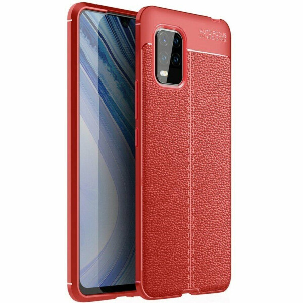 

Защитный чехол Deexe Leather Cover для Xiaomi Mi 10 Lite - Red