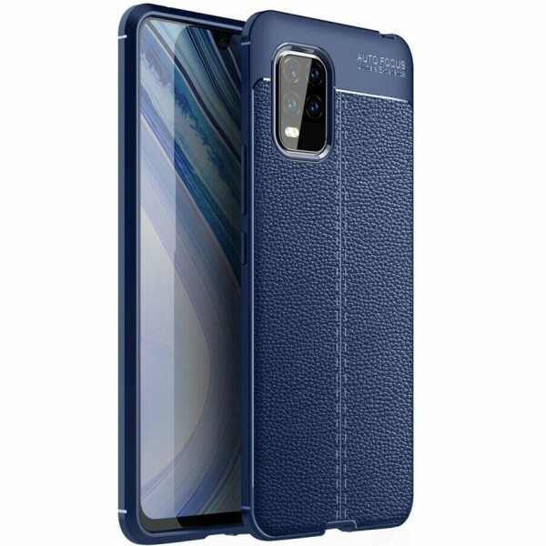 

Защитный чехол Deexe Leather Cover для Xiaomi Mi 10 Lite - Dark Blue