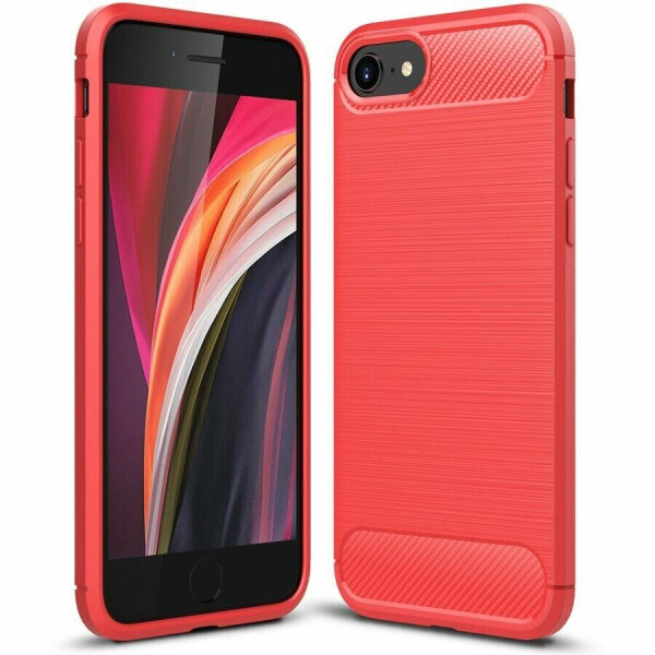 

Защитный чехол UniCase Carbon для Apple iPhone SE 2 (2020) / iPhone 8 / iPhone 7 - Red