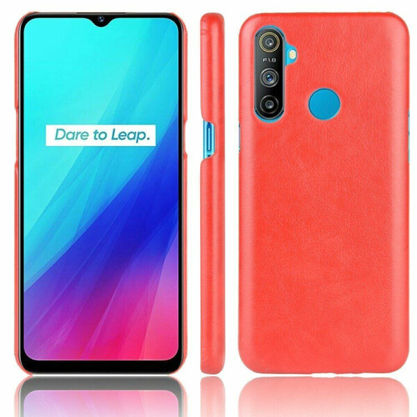 

Защитный чехол Deexe Leather Back Cover для Realme C3 - Red
