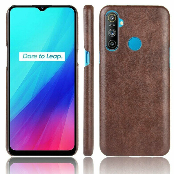 

Защитный чехол Deexe Leather Back Cover для Realme C3 - Brown