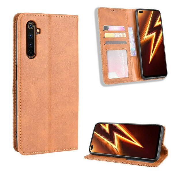 

Чехол Deexe Retro Style для Realme 6 Pro - Brown