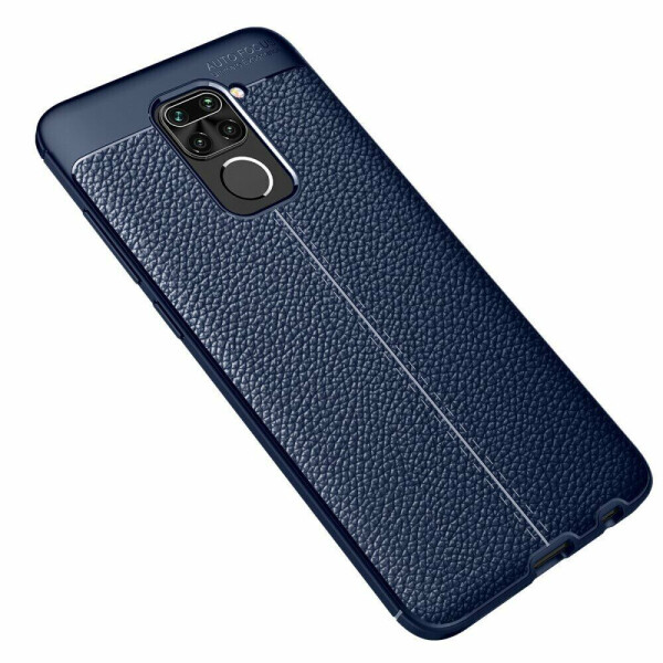 

Защитный чехол Deexe Leather Cover для Xiaomi Redmi Note 9 - Dark Blue