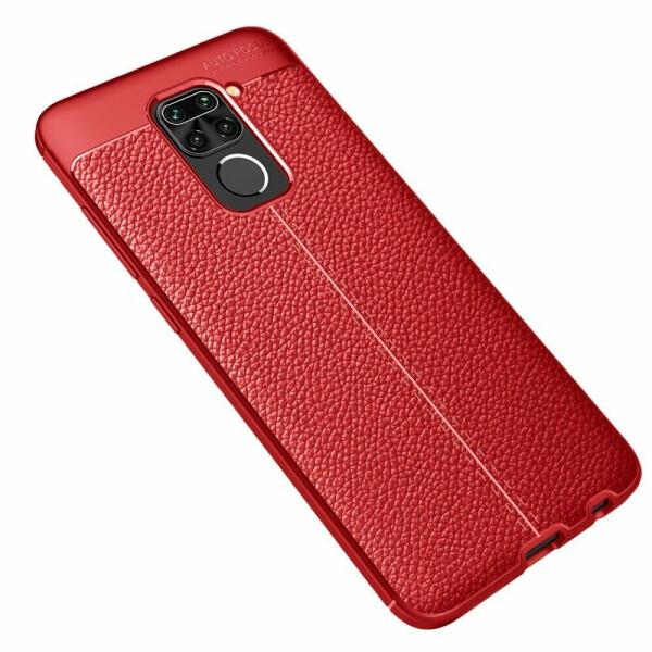 

Защитный чехол Deexe Leather Cover для Xiaomi Redmi Note 9 - Red