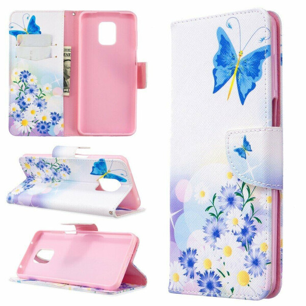 

Чехол-книжка Deexe Color Wallet для Xiaomi Redmi Note 9 Pro Max / Note 9 Pro / Note 9s - Butterfly and Flowers