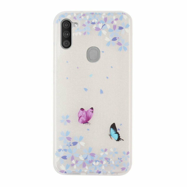 

Силиконовый (TPU) чехол Deexe Pretty Glossy для Samsung Galaxy M11 (M115) - Butterfly and Flower