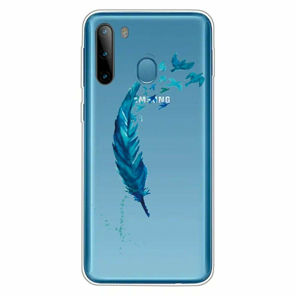 

Силиконовый (TPU) чехол Deexe Pretty Glossy для Samsung Galaxy A21 (A215) - Feather