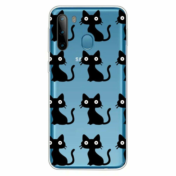 

Силиконовый (TPU) чехол Deexe Pretty Glossy для Samsung Galaxy A21 (A215) - Black Cat