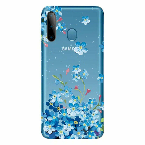 

Силиконовый (TPU) чехол Deexe Pretty Glossy для Samsung Galaxy A11 (A115) / Galaxy M11 (M115) - Blue Flower