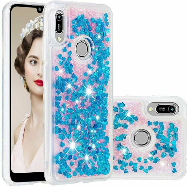 

Силиконовый (TPU) чехол Deexe Liquid Glitter для Huawei Honor 8A / Honor 8A Prime / Y6s 2019 - Blue