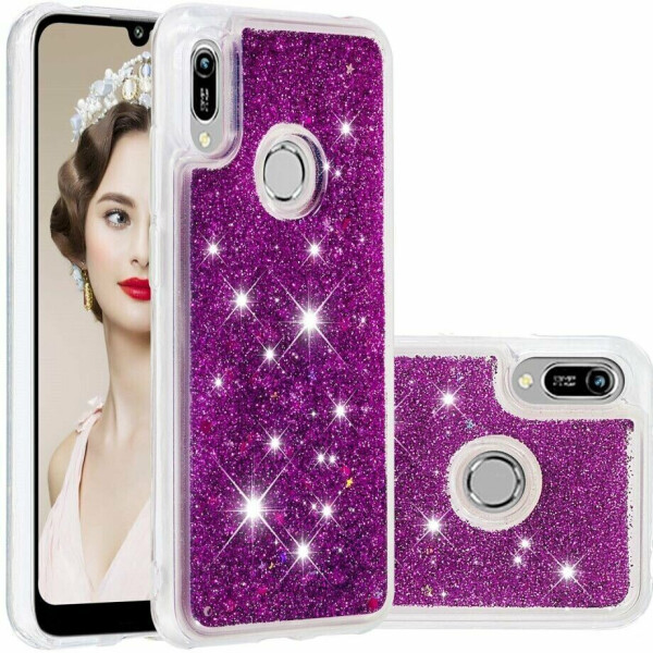 

Силиконовый (TPU) чехол Deexe Liquid Glitter для Huawei Honor 8A / Honor 8A Prime / Y6s 2019 - Purple