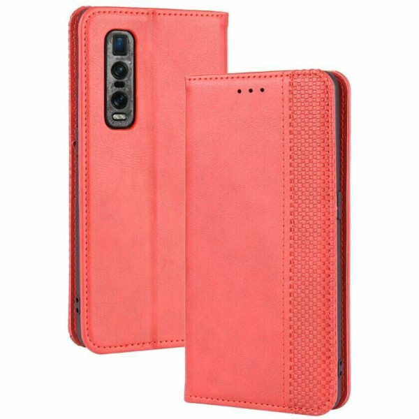 

Чехол Deexe Retro Style для OPPO Find X2 Pro - Red