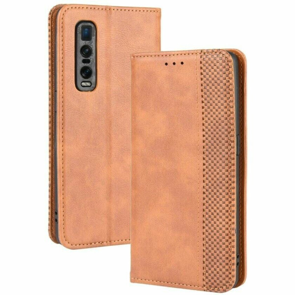 

Чехол Deexe Retro Style для OPPO Find X2 Pro - Brown