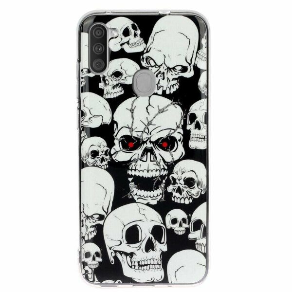 

Силиконовый (TPU) чехол Deexe LumiCase для Samsung Galaxy A11 (A115) - Skulls