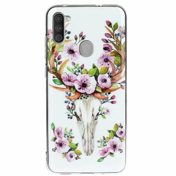 

Силиконовый (TPU) чехол Deexe LumiCase для Samsung Galaxy A11 (A115) - Flowered Elk