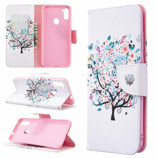 

Чехол-книжка Deexe Color Wallet для Samsung Galaxy A11 (A115) / Galaxy M11 (M115) - Flowered Tree