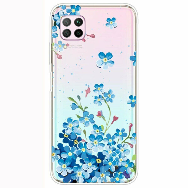

Силиконовый (TPU) чехол Deexe Pretty Glossy для Huawei P40 Lite - Blue Flower