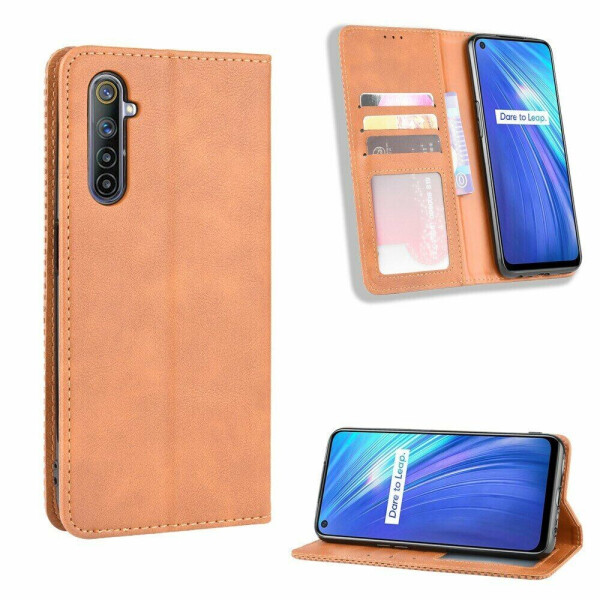 

Чехол Deexe Retro Style для Realme 6 - Brown