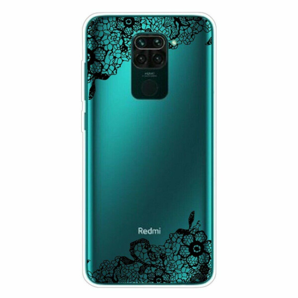 

Силиконовый (TPU) чехол Deexe Pretty Glossy для Xiaomi Redmi Note 9 - Black Flower