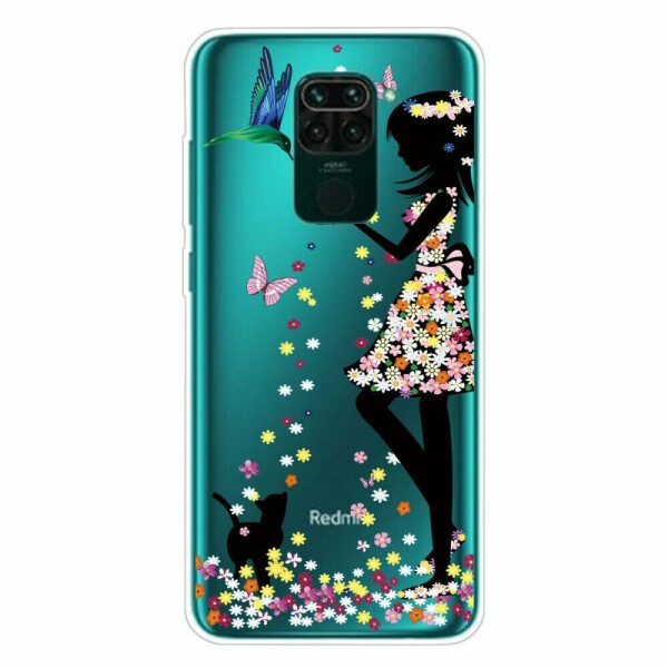 

Силиконовый (TPU) чехол Deexe Pretty Glossy для Xiaomi Redmi Note 9 - Flowered Beauty